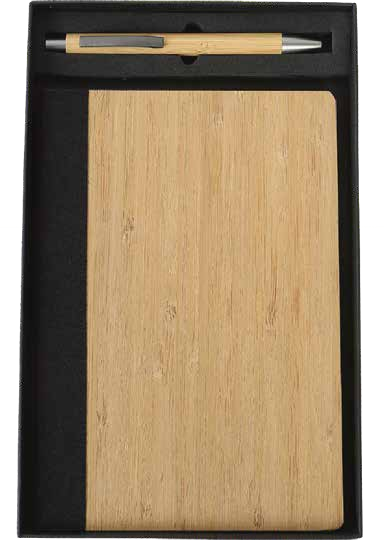 Bamboo notebook and pen gift set